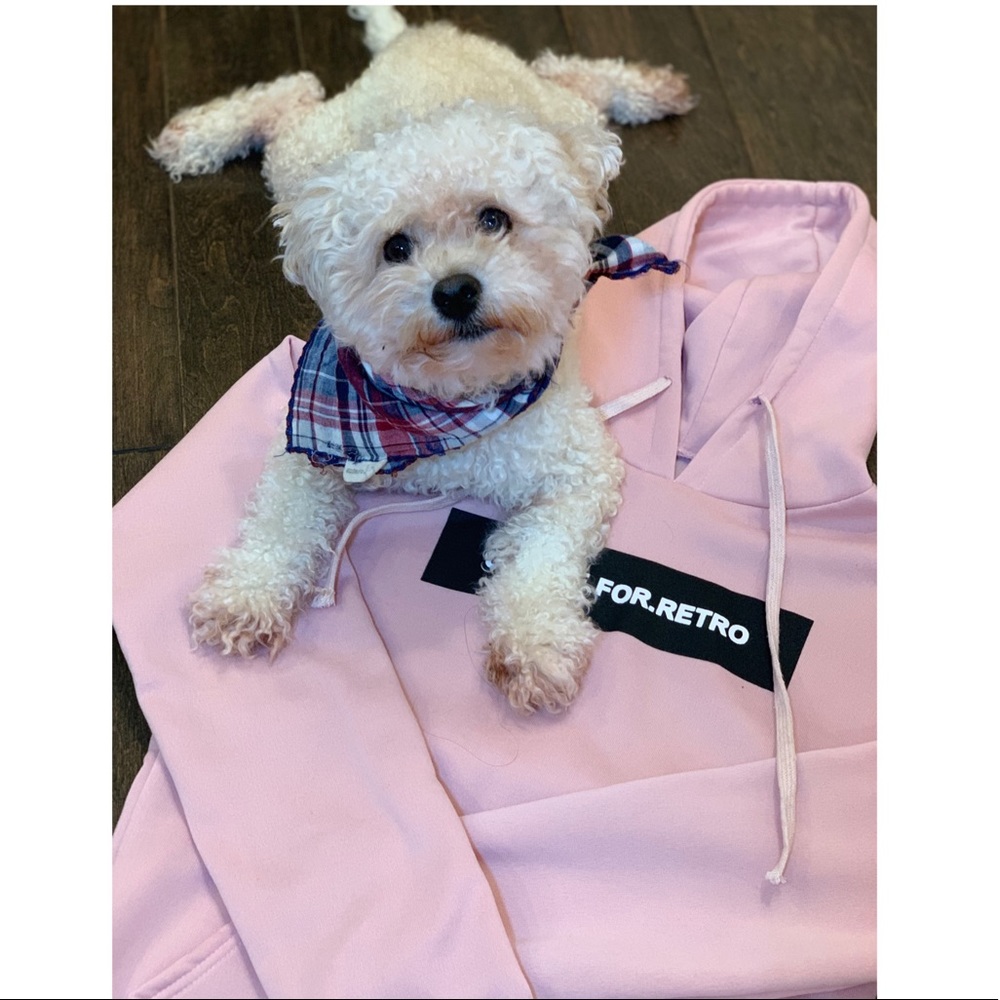 Pink pullover hoodie: UNIQUE FOR RETRO